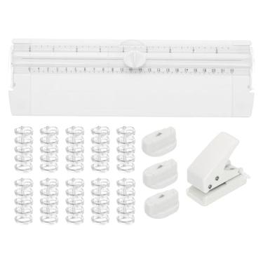 Imagem de PATIKIL Cortador de papel, cortador de papel deslizante A4 reto portátil com furador, lâmina de substituição e fichário para cartolina artesanal, cartão de etiqueta, álbum de recortes, branco
