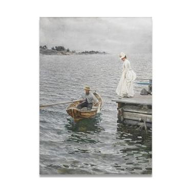 Imagem de LKXGRRSFG Impressões em tela de Anders Zorn divertidas de verão - Arte de obra-prima sueca, decoração de parede serenidade de verão e coleção de galeria de casa 80 x 112 cm