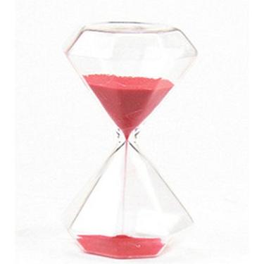 Imagem de Temporizador de Areia de Ampulheta de Vidro Diamante Graces Dawn 60 minutos com, Vermelho, 1