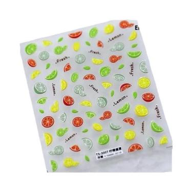 Imagem de Adesivos de Unha 5D em Gelatina - Design de Maçã Verde e Vermelha, TS3
