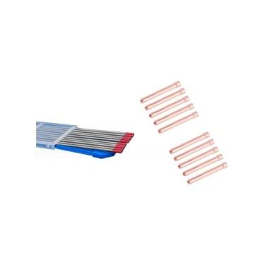 Imagem de 10Pcs Eletrodo Tungstênio 1,6mm 2% Tório + 10Pcs Pinça 1,6mm - 000021