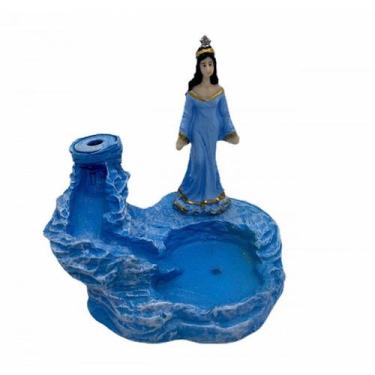 Imagem de Incensário Cascata Iemanjá Umbanda em Resina  12 Cm - Lua Mistica