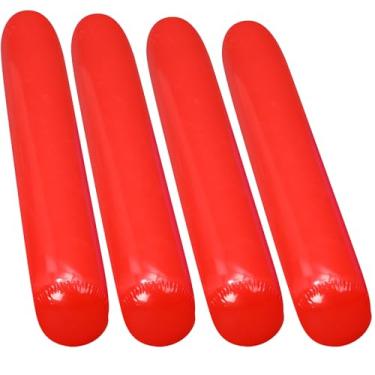 Imagem de 4 peças de macarrão inflável para piscina, 106,6 cm, bastões infláveis de PVC, jogos aquáticos ao ar livre, para adultos, piscinas, festa na praia, lago (vermelho)