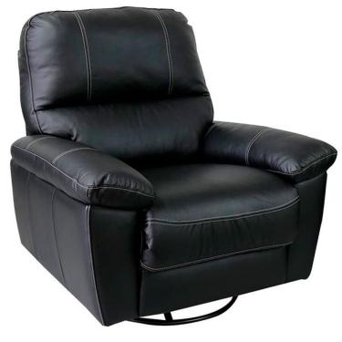 Imagem de Poltrona Reclinável Giratória Glider Couro Preto