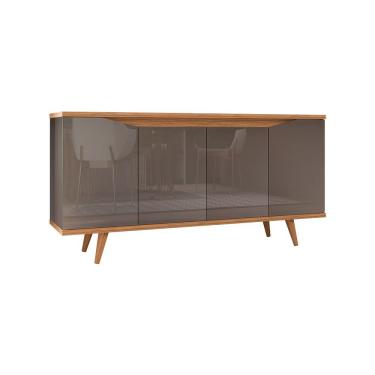 Imagem de Aparador Buffet 4 Portas Kira Cinza Pérola E Noce