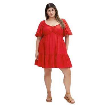Imagem de City Chic Vestido feminino, Vermelho, 25 Plus Size