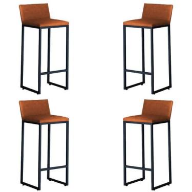 Imagem de Kit 4 Banquetas Alta Dani Reforçada Decorativa Balcão Bancada Cozinha 