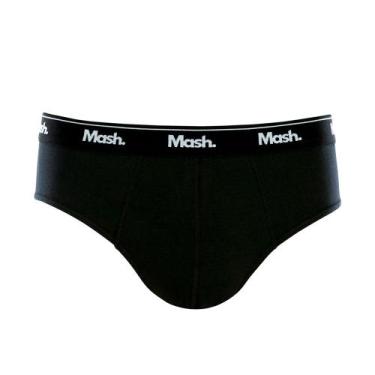 Imagem de Cueca Mash 73.58 Slip Confortável Malha 100% Algodão, Preto, G