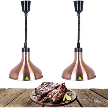 Imagem de Aquecedor De Lâmpada De Calor De Alimentos, Aquecedores De Alimentos Comerciais Para Restaurts, Suprimentos De Catering Com Lâmpada Infravermelha De 250w, Luz De Aquecimento De Buffet, Copper