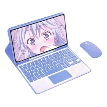 Imagem de Capa Tablet + teclado removível + Mouse Para Samsung Tab S7 Fe/S8 Plus/S7 Plus (Lavender Purple, teclado de toque)