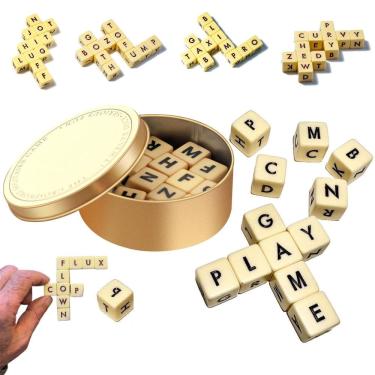 Imagem de Crossword Solitaire Game Conjunto de jogos de dados de palavras cruzadas com 12 dados