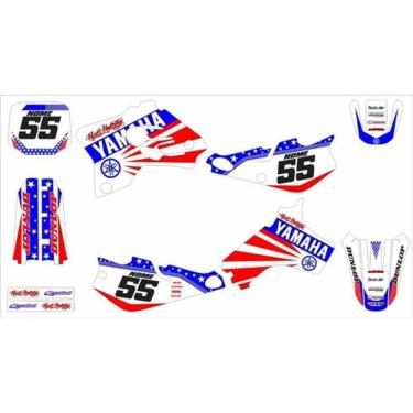 Imagem de Kit Adesivo Moto Cross Trilha Yz 80 1993/2001 Tricolor Lm229