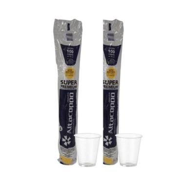 Imagem de 2 Pacotes de Copo de 180ml transparente PP Altacoppo com 100 unidades