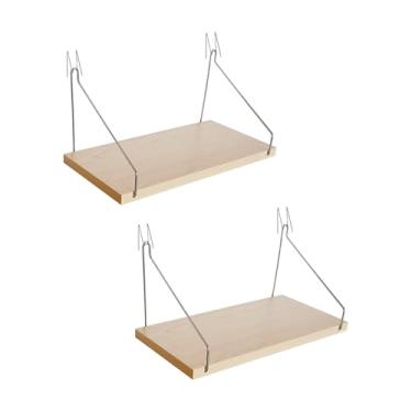 Imagem de Prateleira de compartimento de parede de tecido com ganchos, prateleiras de cubículo de madeira de 29 cm com cabides, acessórios cúbicos para trabalho, decoração de parede de cubículo de escritório