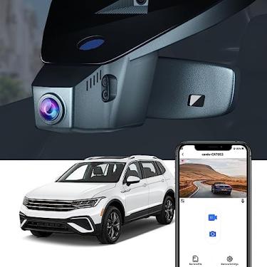 Imagem de Fitcamx Câmera veicular 4K adequada para Volkswagen Tiguan 2018-2024 S SE R-line Black SEL (HD2-6179), visual OEM, vídeo UHD 2160P, WiFi e aplicativo, gravação em loop, modo de estacionamento, sensor