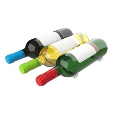 Imagem de Suporte Expositor De Mesa Para 3 Garrafas De Vinho Deitadas - PEKO, 3D