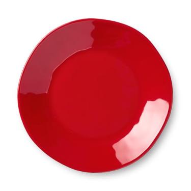 Imagem de Conjunto de 4 pratos de sobremesa vermelho baga, pratos de enfeite natalino de grés para biscoitos, doces e aperitivos, misture e combine com azevinho e videiras