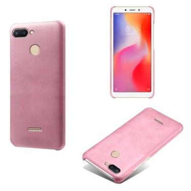 Imagem de Capa para Xiaomi Redmi POCO M3 Pro,Proteção contra quedas,Casca de volta de cor sólida simples,Design de couro de imitação de plástico-Pink