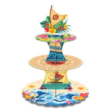 Imagem de Suporte Para Bolo Moana Em 3 Camadas, Rack Para Cupcakes De Aniversári