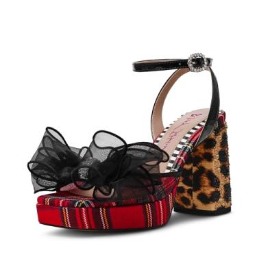 Imagem de Betsey Johnson Plataforma feminina Palloma, Xadrez vermelho, 40