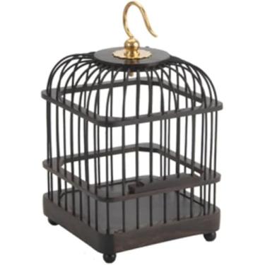 Imagem de Gaiola De Pássaro Quadrada Redonda Vintage Gaiola De Pássaro Pequena, Gaiola De Pássaro De Papagaio Gaiola De Pássaro De Bambu Adequada Para Pássaros Pequenos E Médios, Square A