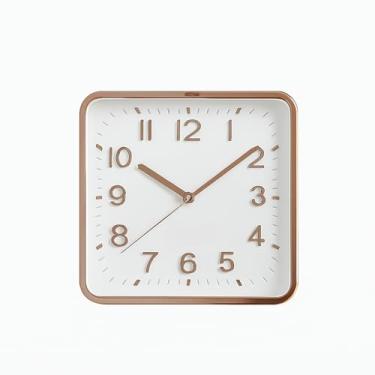 Imagem de Relogio Parede, RelóGio de Parede Cozinha, Silencioso Moderno, Decorativo Quarto Sala EscritóRio(20cmx20cmx5cm)(Quadrado Ouro rose)
