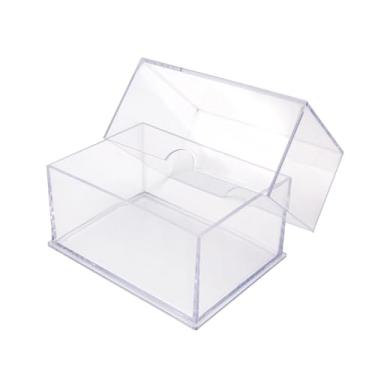 Imagem de 10 Pack Clear Acrylic Card Storage Boxes with Lids – 3 1/2" L x 2 1/2" W x 2" H Baseball Card Storage Box, Sports Card Boxes, Magic Card Storage Box and Playing Card Case – Made in USA