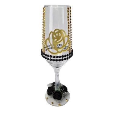 Imagem de Taça Dama Da Noite Rosa Champanhe Vidro + Presente - Bialluz