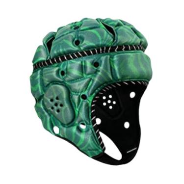 Imagem de Aymzbd Capacete de Rugby Boné Esportivo Respirável Confortável Leve Capacete de Futebol Rugby Protetor de Cabeça para Partidas de Futebol Americano de, Verde