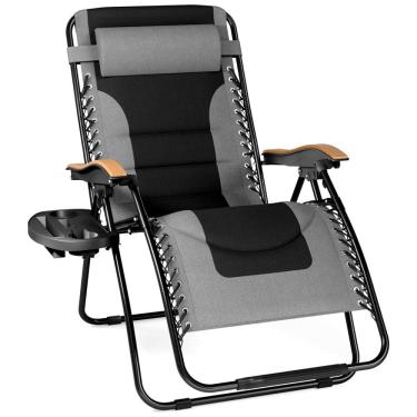 Imagem de Cadeira Reclinável Ajustável Gravidade Zero com Apoio de Cabeça, PHI VILLA, Cinza