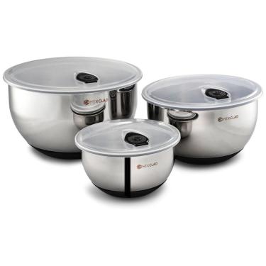 Imagem de Conjunto de Tigelas e a 5 Litros em Aço Inoxidável com Vedação a Vácuo e Base Antiderrapante, HexClad