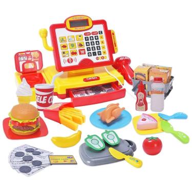 Imagem de Caixa Registradora FS com Leitor de Código, Calculadora e Microfone para Crianças 3-8 Anos
