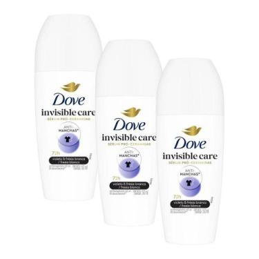 Imagem de Kit 3 Desodorantes Antitranspirante Roll-On Dove Invisible Dry 50ml