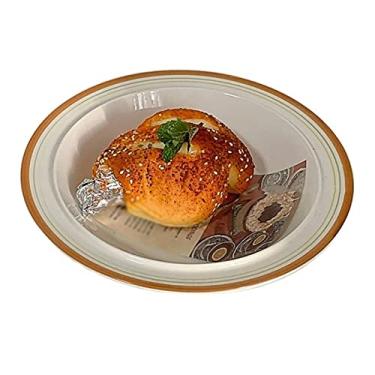Imagem de hezhuhe2258 Prato de serviço prato de refeição simples prato padrão de linha prato de café da manhã prato de sobremesa prato de salada prato fundo prato plano prato de sopa pratos brancos (cor