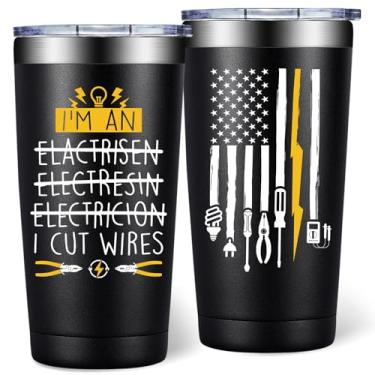 Imagem de DOEARTE Presentes de eletricista para homens - Presentes de engenheiro elétrico para pai, marido, namorado, Cowoker - Dia dos Pais, aniversário, presente de Natal para eletricista - Copo de 590 ml