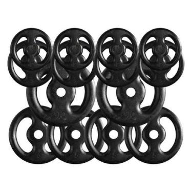 Imagem de Combo com 14 Anilhas de Ferro Fundido - 60 Kg - 2M