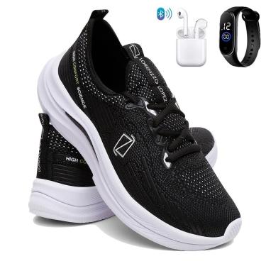 Imagem de Kit Tênis Masculino Para Corrida e Academia Super Leve e Macio com Fone e Relógio-Masculino