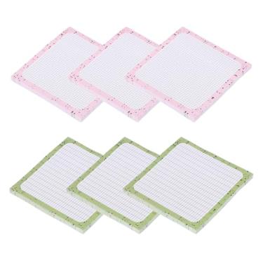 Imagem de PATIKIL Notas adesivas fofas, 7 x 7 cm, 6 blocos, 300 folhas, blocos autoadesivos post-its com linhas para sala de aula, escritório, suprimentos essenciais, verde creme/rosa creme
