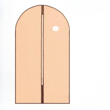 Imagem de Capa para Terno, 60 X 137cm, Kit 4 Capa Protetora Terno e Vestido Longo com Visor Material Anti-Poeira e Mofo Multiuso(BEGE)