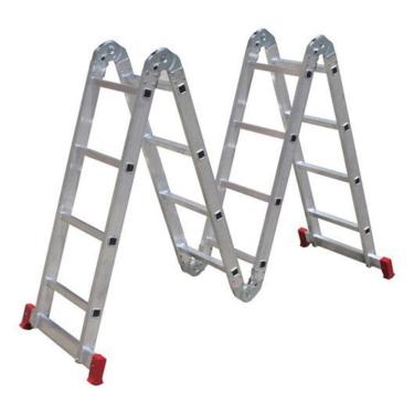 Imagem de Escada Articulavel 16 Degraus 4X4 Aluminio 4,23M Botafogo