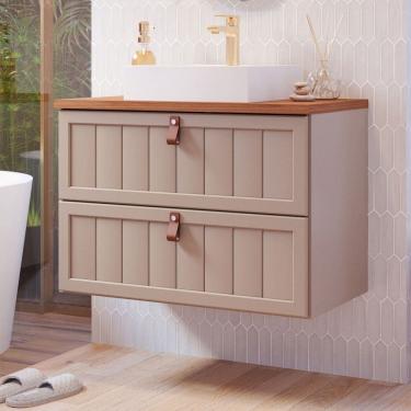 Imagem de Armário de Banheiro Sense 60 Cm 1 Porta e 1 Gaveta 100% Mdf Cappuccino/Freijó - Mgm Móveis