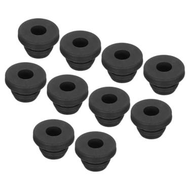 Imagem de 10 peças de encaixe com ilhós de borracha diâmetro 6,5 mm ID 4 mm largura ranhura estreita 2 mm vedação anti-arranhões para tubos de cabo de caixa elétrica preto