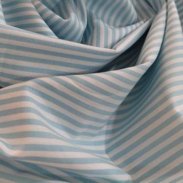 Imagem de Tecido Tricoline Listrado Fio Tinto Azul Celeste - 50 x 150 cm - Tecid