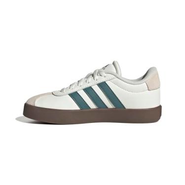 Imagem de adidas Tênis infantil unissex Vl Court 3.0, Branco/azul-petróleo pré-amado/branco maravilha, 21