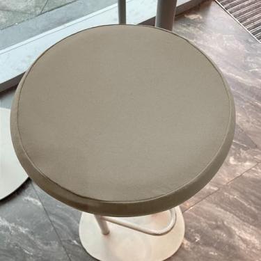 Imagem de Capa de banco redonda – capa de assento de banco de bar, capa de almofada de vaidade para cadeira redonda, extensível e lavável para cadeira circular, 35,5 a 40,6 cm, cinza-acastanhado