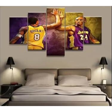 Imagem de Kit quadro decorativo 5 peças 95x60cm basquete