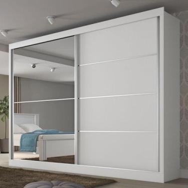 Imagem de Guarda-Roupa Casal Verona 2 Portas 4 Gavetas 100% Mdf Com Espelho Bran