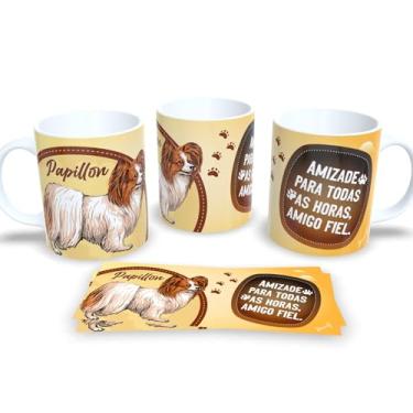 Imagem de Caneca de Porcelana Estampa Cachorro Pet Dog (Papillon)