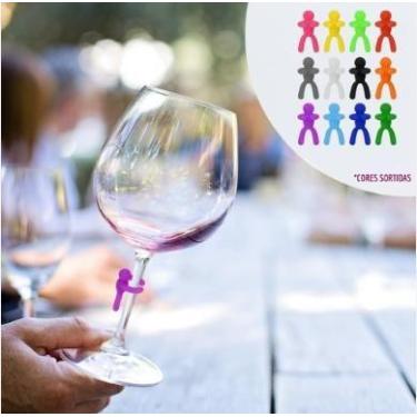 Imagem de Kit 12 Marcador De Taça E Copos Colorido Vinho Identificado Drinks - z