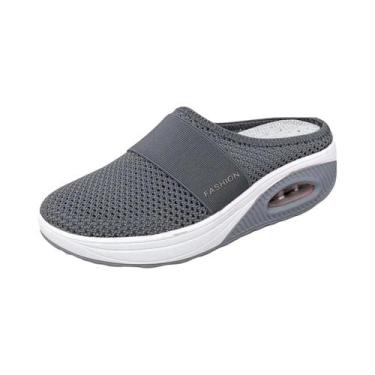 Imagem de Sandálias Femininas Respiráveis De Malha Slip-On Para Caminhada Com Su